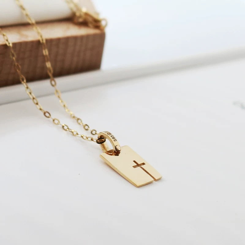 Silhouette Cross Frame Necklace