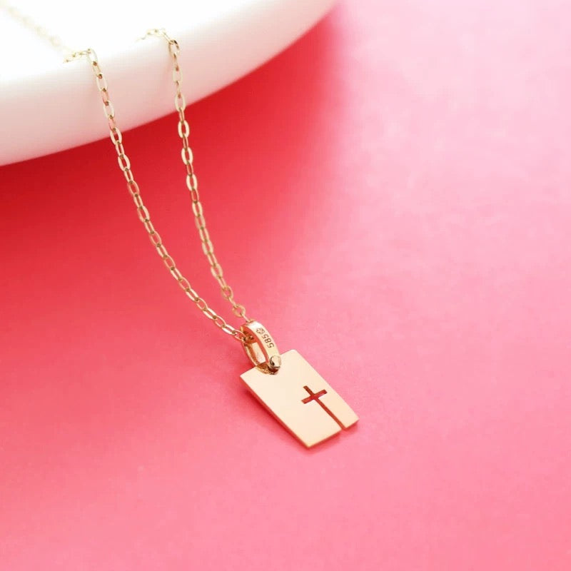 Silhouette Cross Frame Necklace