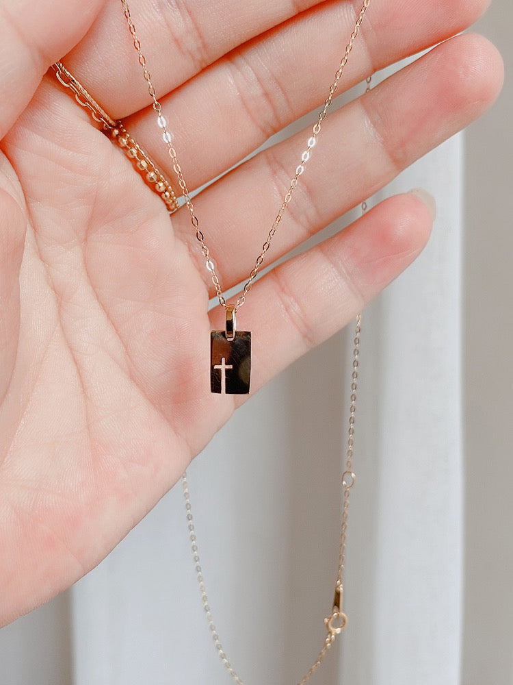 Silhouette Cross Frame Necklace