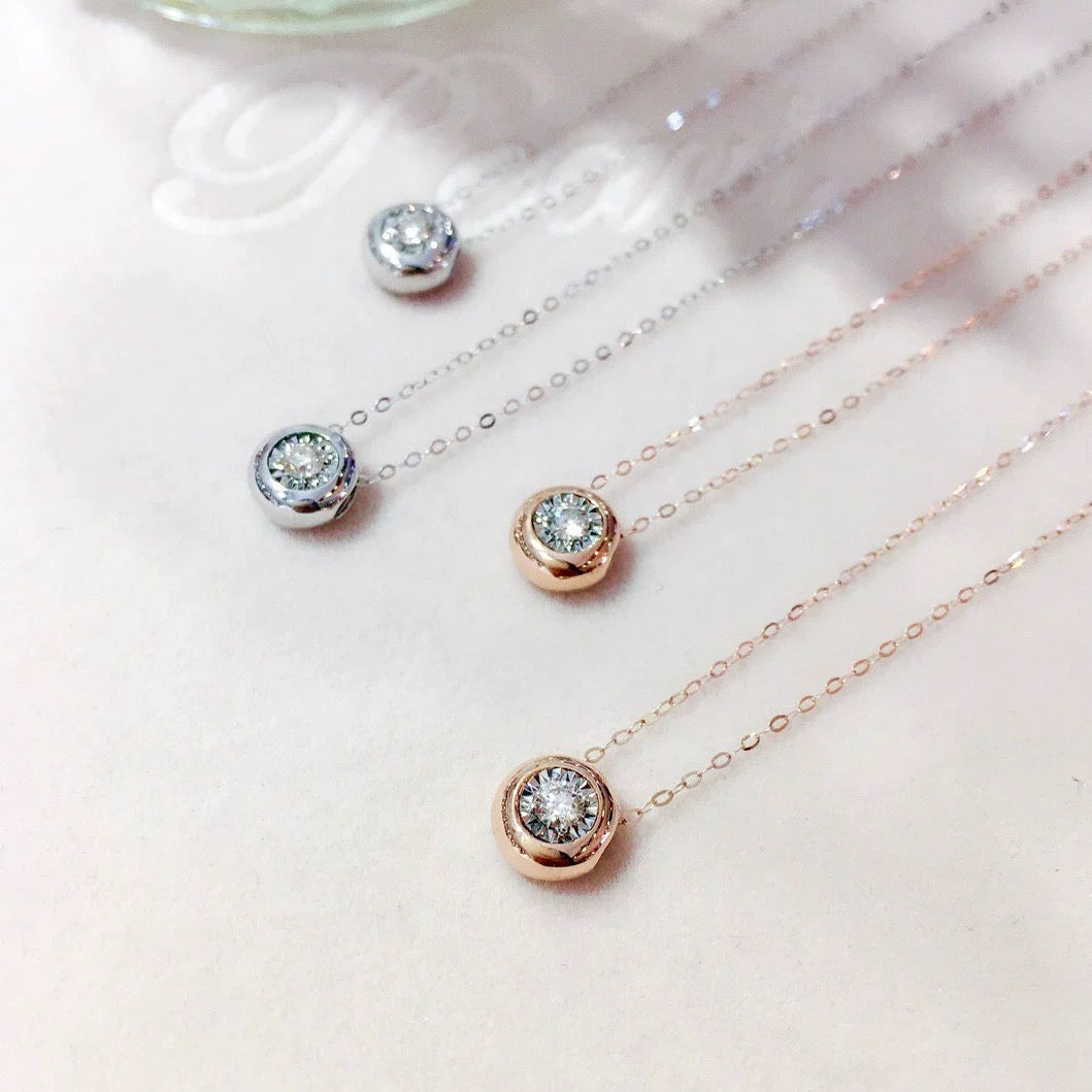 Rounded Bezel Charm Necklace