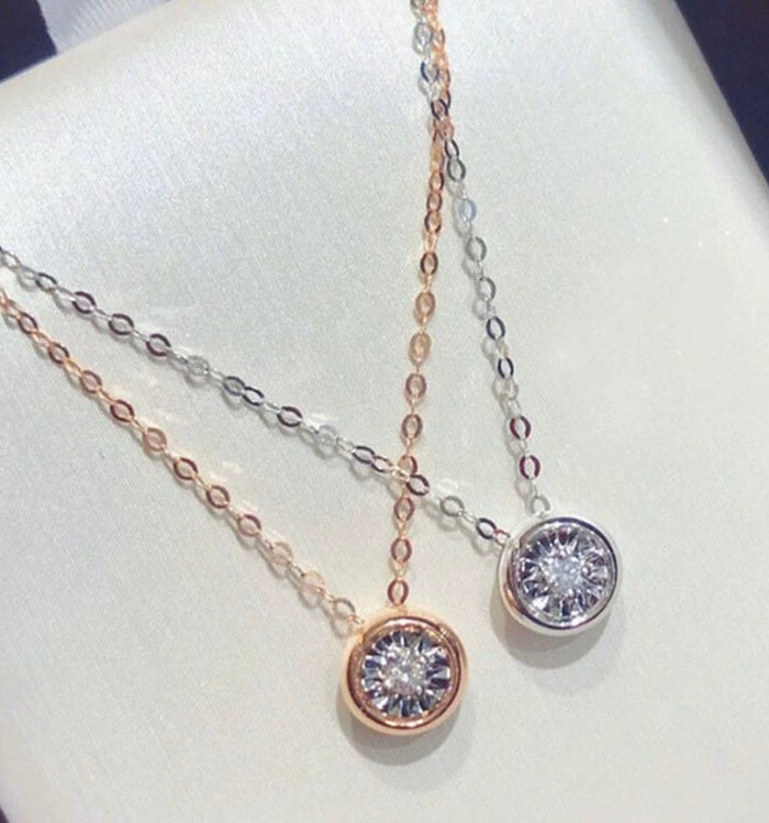 Rounded Bezel Charm Necklace