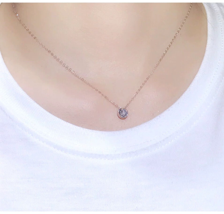 Rounded Bezel Charm Necklace