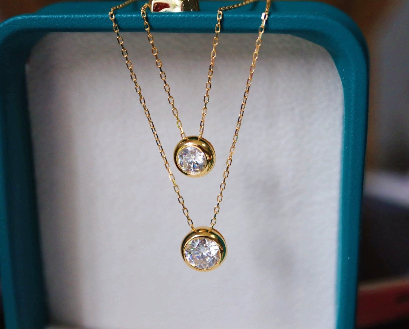 Rounded Bezel Charm Necklace