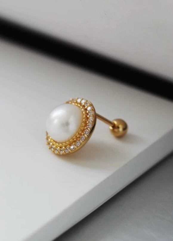 Rosetta Pearl Dish Stud Earrings