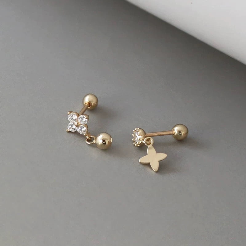 Asymmetrical Camilla Flower Stud Earrings