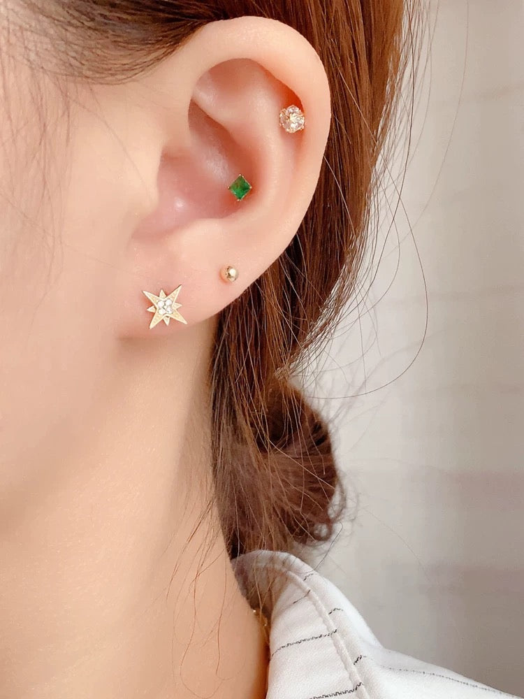 Octagonal Star Stud Earrings