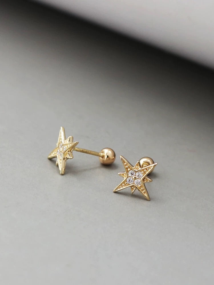 Octagonal Star Stud Earrings