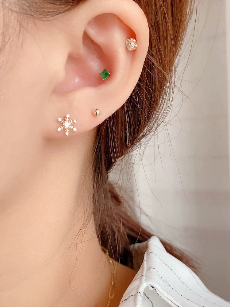 Arrow Spike  Snowflake Stud Earrings