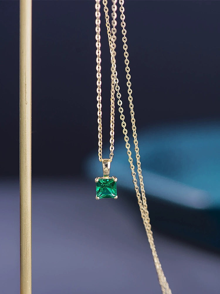 Emerald Glacier Charm Necklace