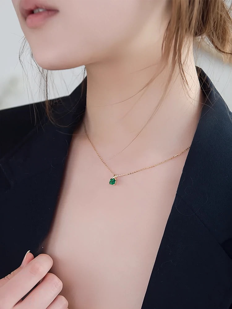 Emerald Glacier Charm Necklace