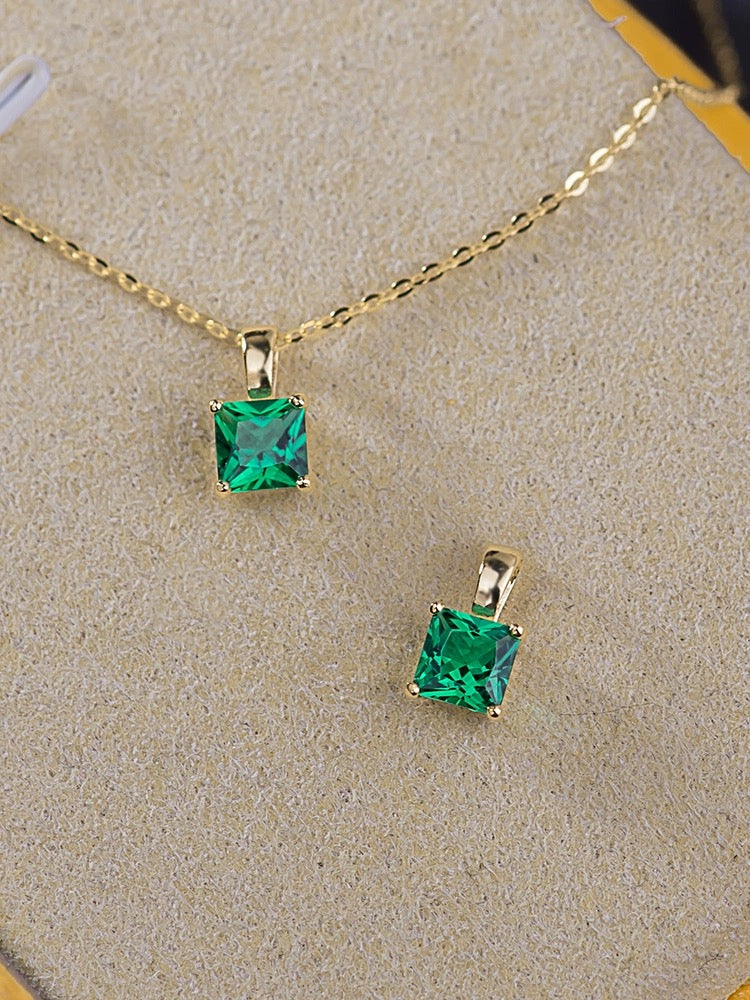 Emerald Glacier Charm Necklace