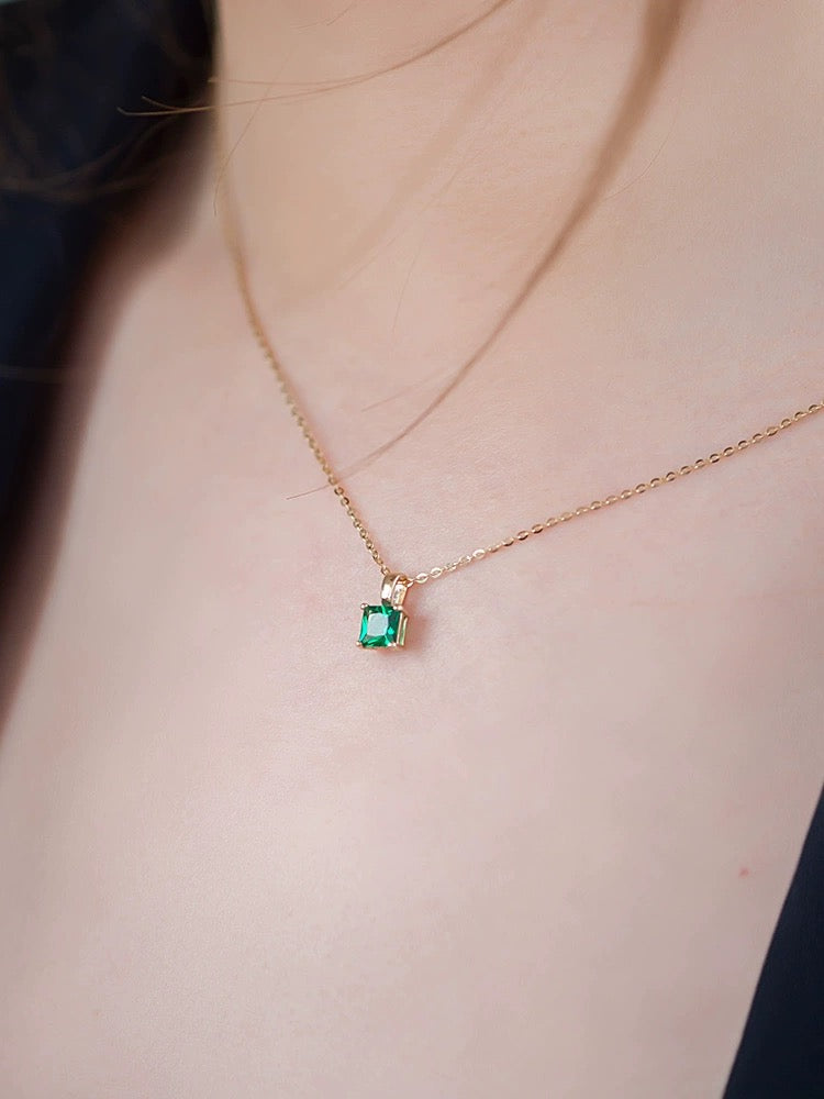 Emerald Glacier Charm Necklace