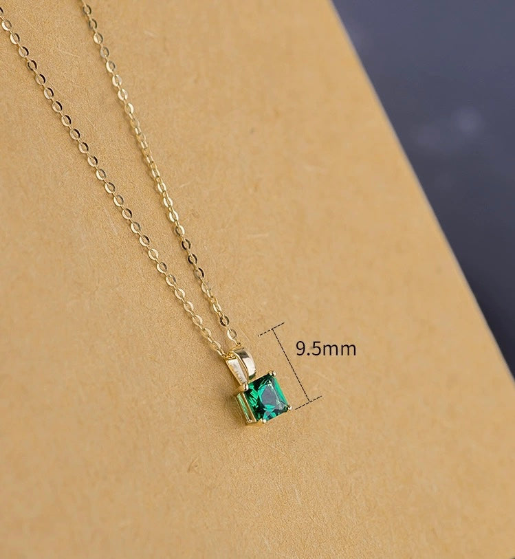 Emerald Glacier Charm Necklace