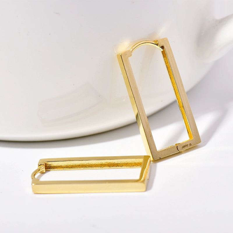 Large Rectangle Hoop Earrings