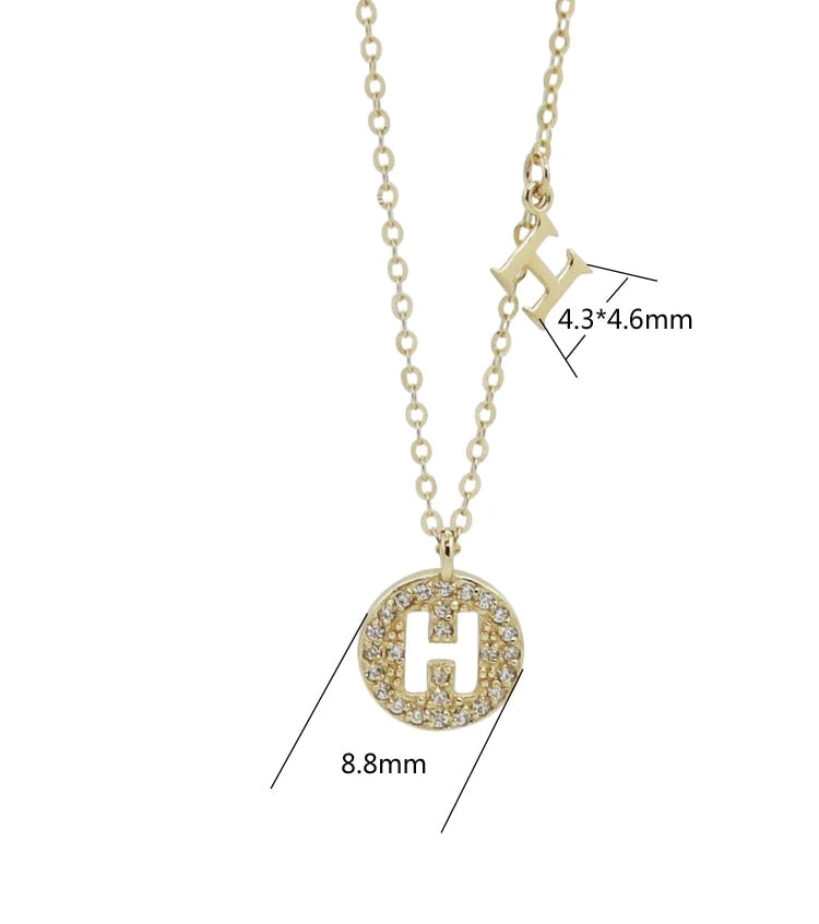 H Pave Coin Necklace