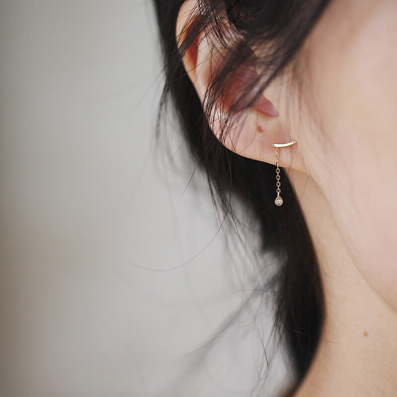 Asymmetrical Chain Stud Earrings