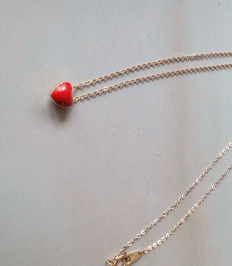 Red Apple Heart Necklace