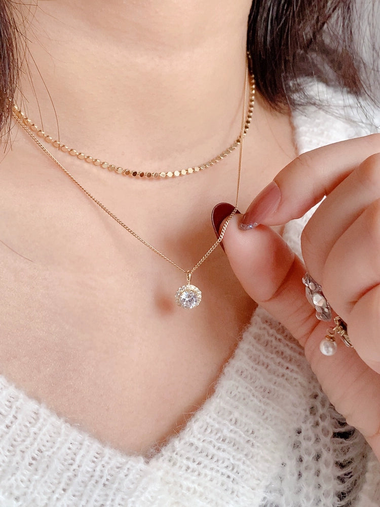 Cluster Moissanite Round Charm Necklace