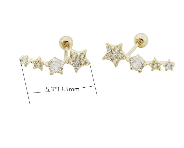 Meteor Stars Stud Earrings