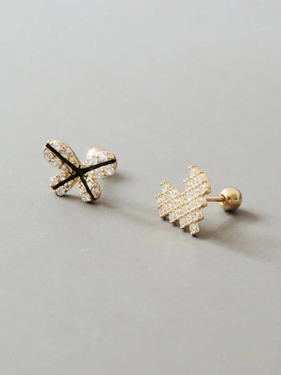 Heart & Butterfly Lights Stud Earrings