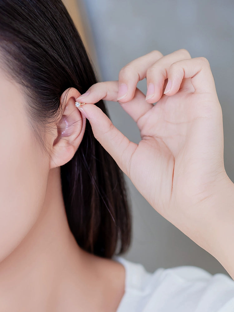 Moissanite Helix Huggie Hoops