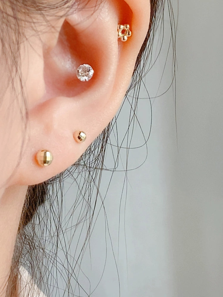 Disco Barbell Stud Earrings