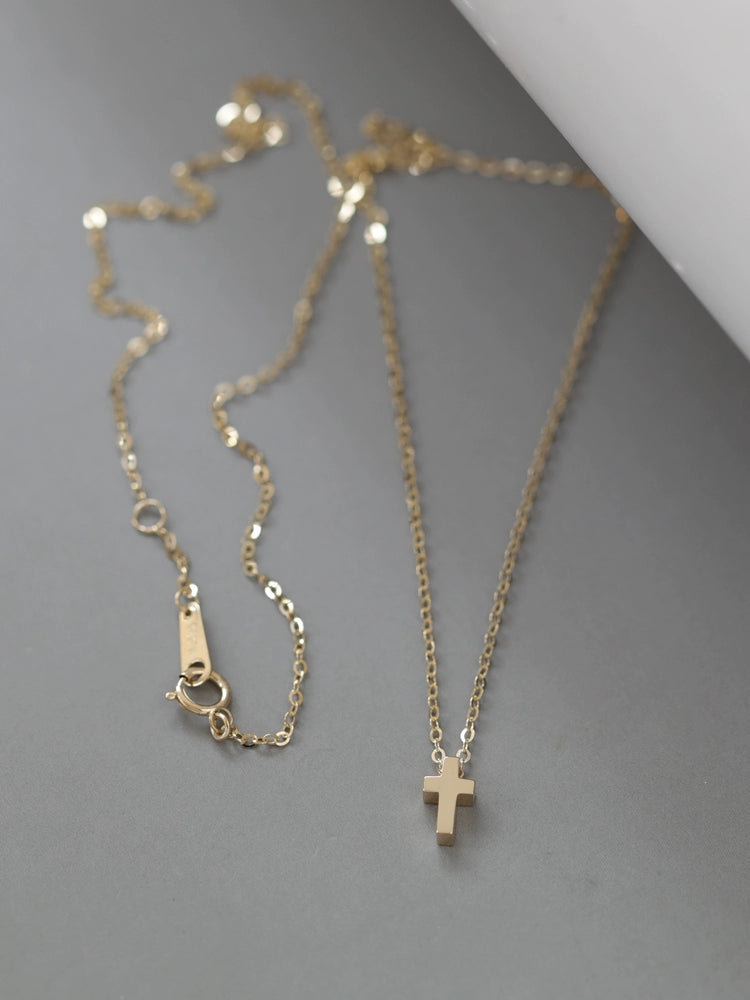 Mini Block Cross Necklace