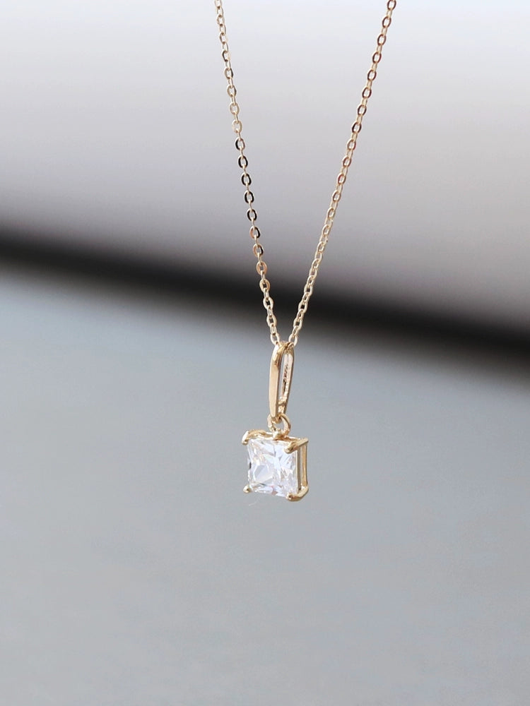 Hanging Moissanite Charm Necklace