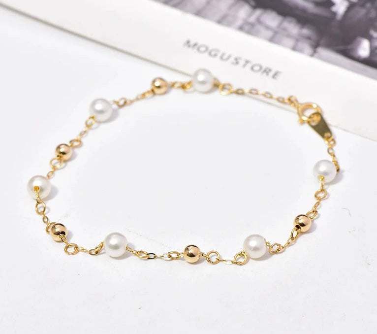 Pearl Beaded Chain Bracelet