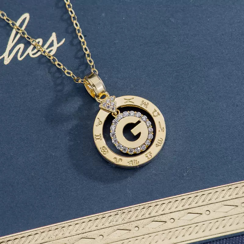 Horoscope G Wheel Charm Pendant