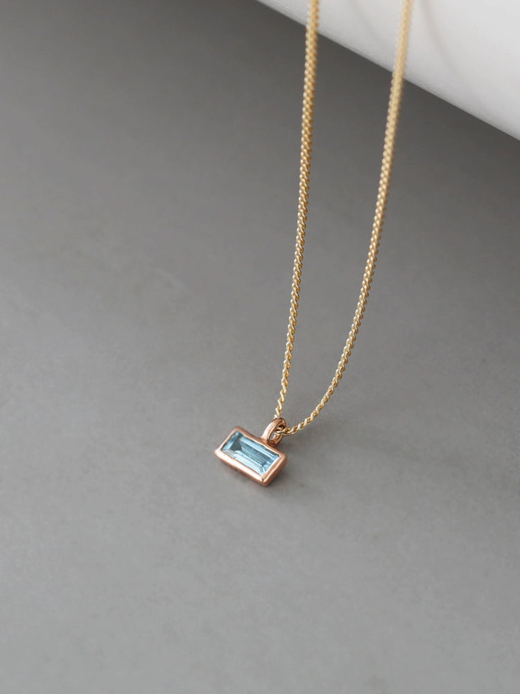 Two Tone Blue Charm Necklace