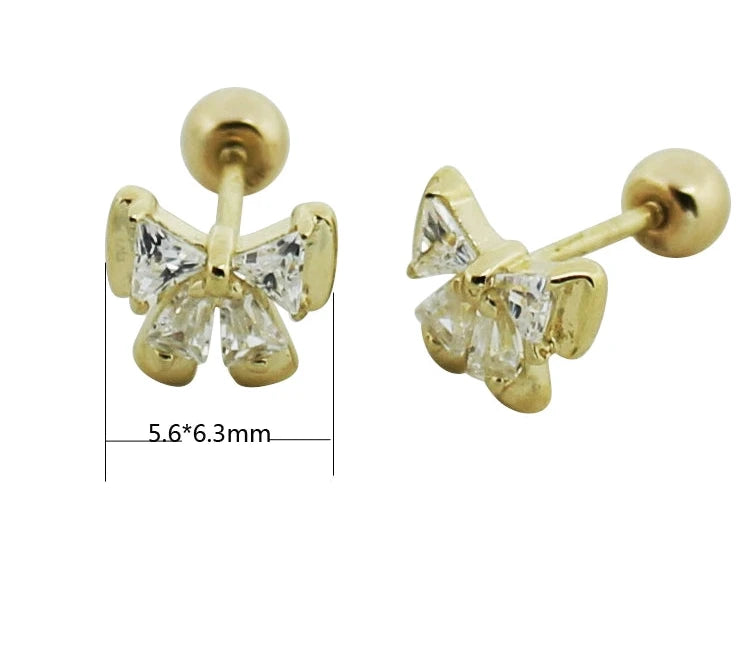 Moissanite Hairbow Stud Earrings