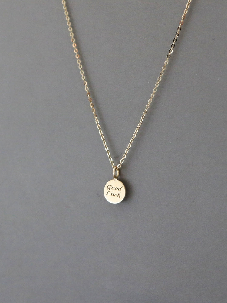 "Good Luck" Round Charm Necklace