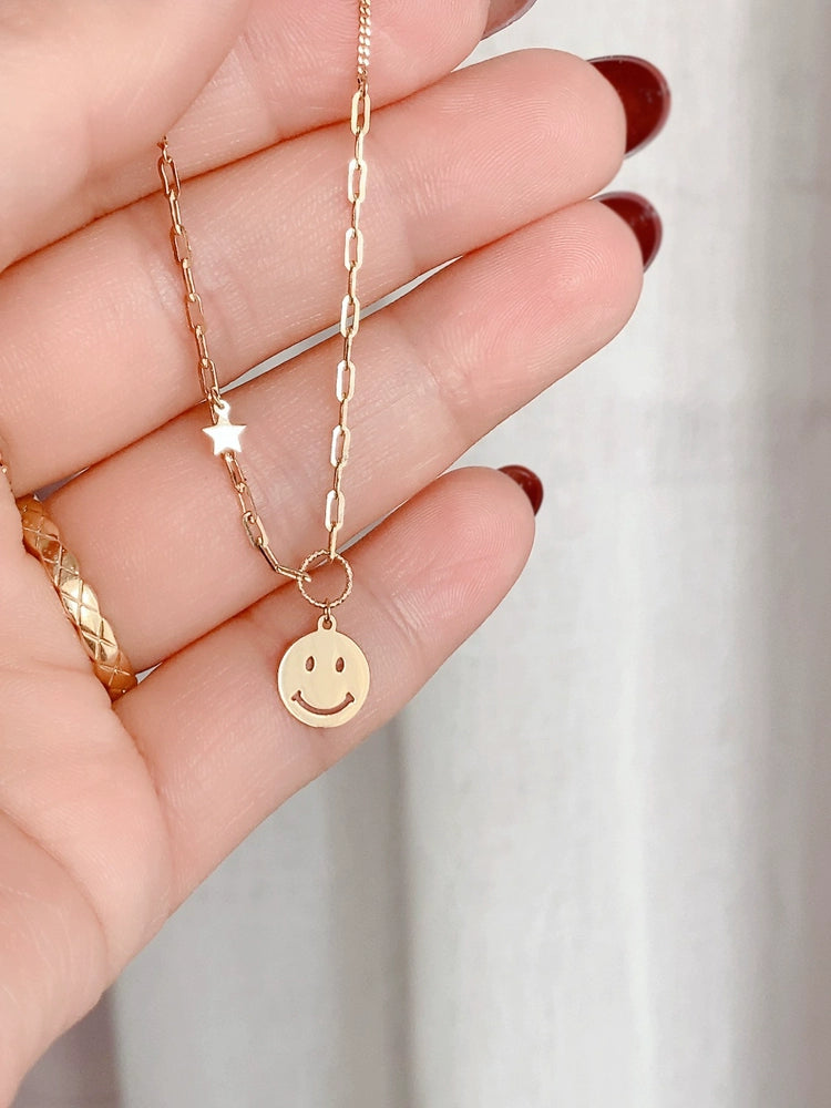 Happy Face Asymmetric Chain Bracelet