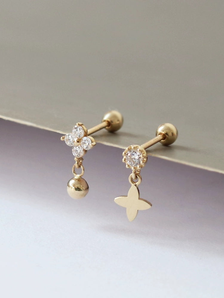 Asymmetrical Camilla Flower Stud Earrings