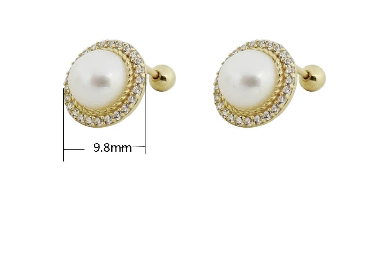 Rosetta Pearl Dish Stud Earrings