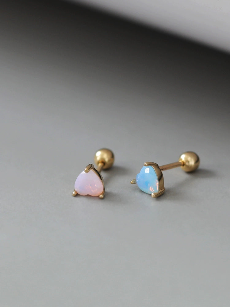 Candy Heart Topaz Stud Earrings