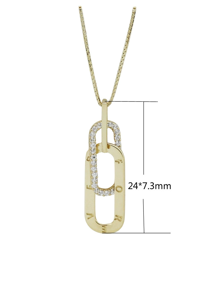 'Forever' Paperclip Charm Necklace