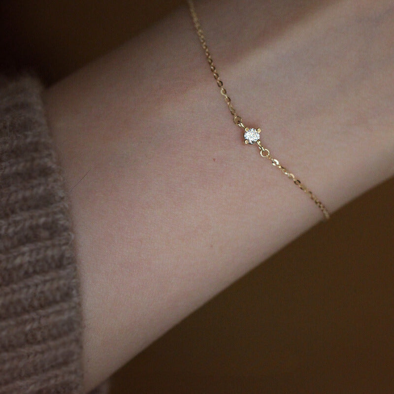 Tiny Diamond Heart Bracelet / 14k Solid Gold Bracelet / Minimalist Diamond  Bracelets for Women / Gift for Her / Valentine's Day Gift - Etsy