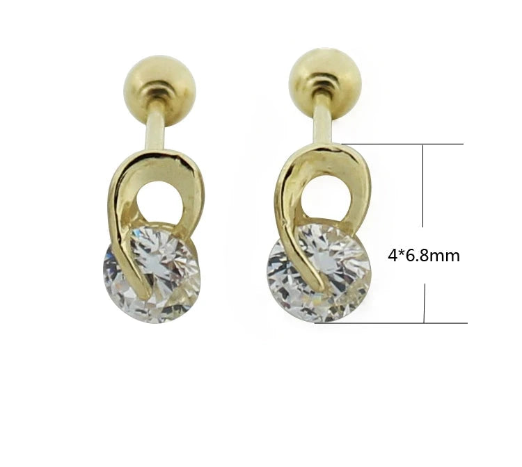 Picket Round Stud Earrings