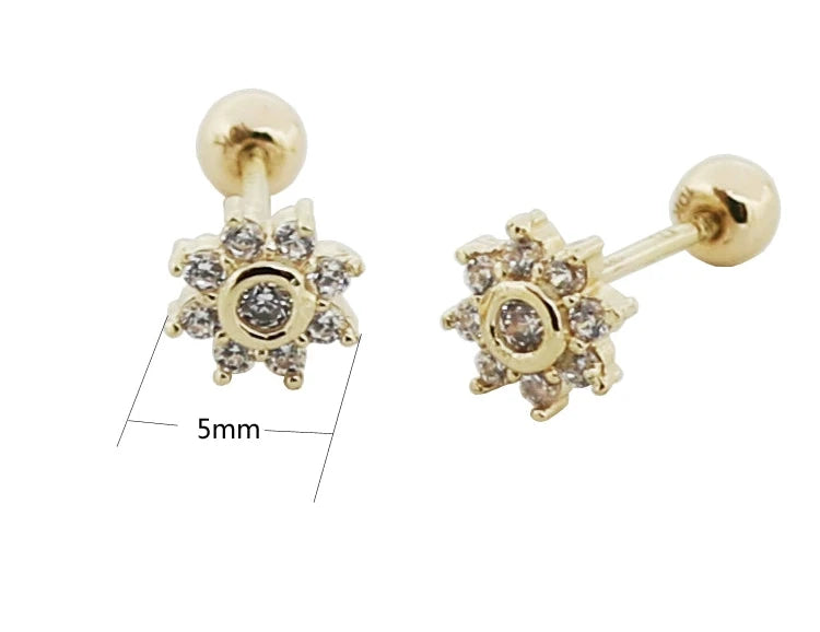 Flower Wheel Stud Earrings