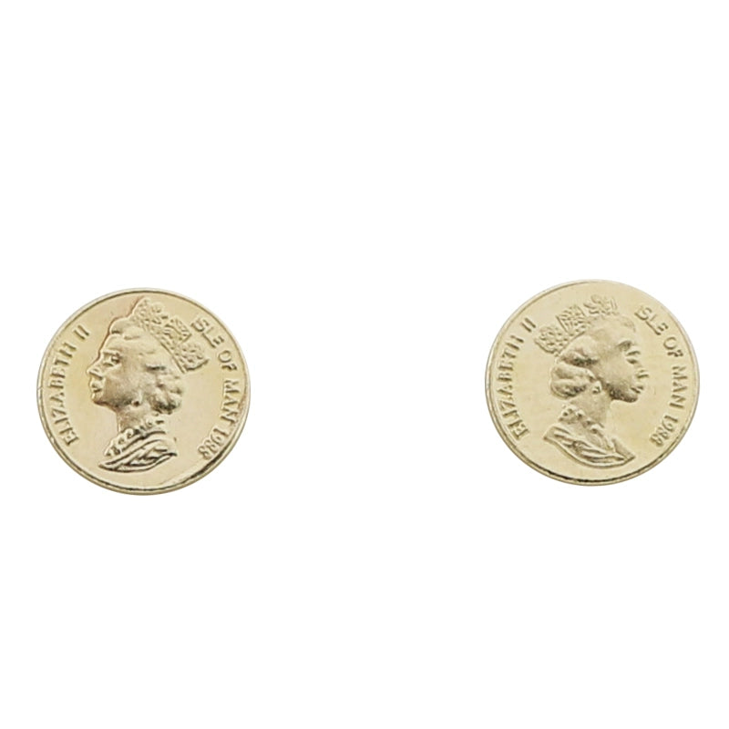 British Queen Coin Stud Earrings