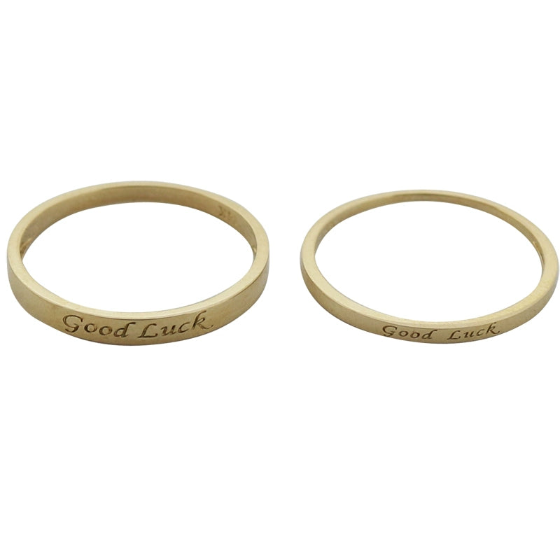 Engraved 'Good Luck' Stackable Ring