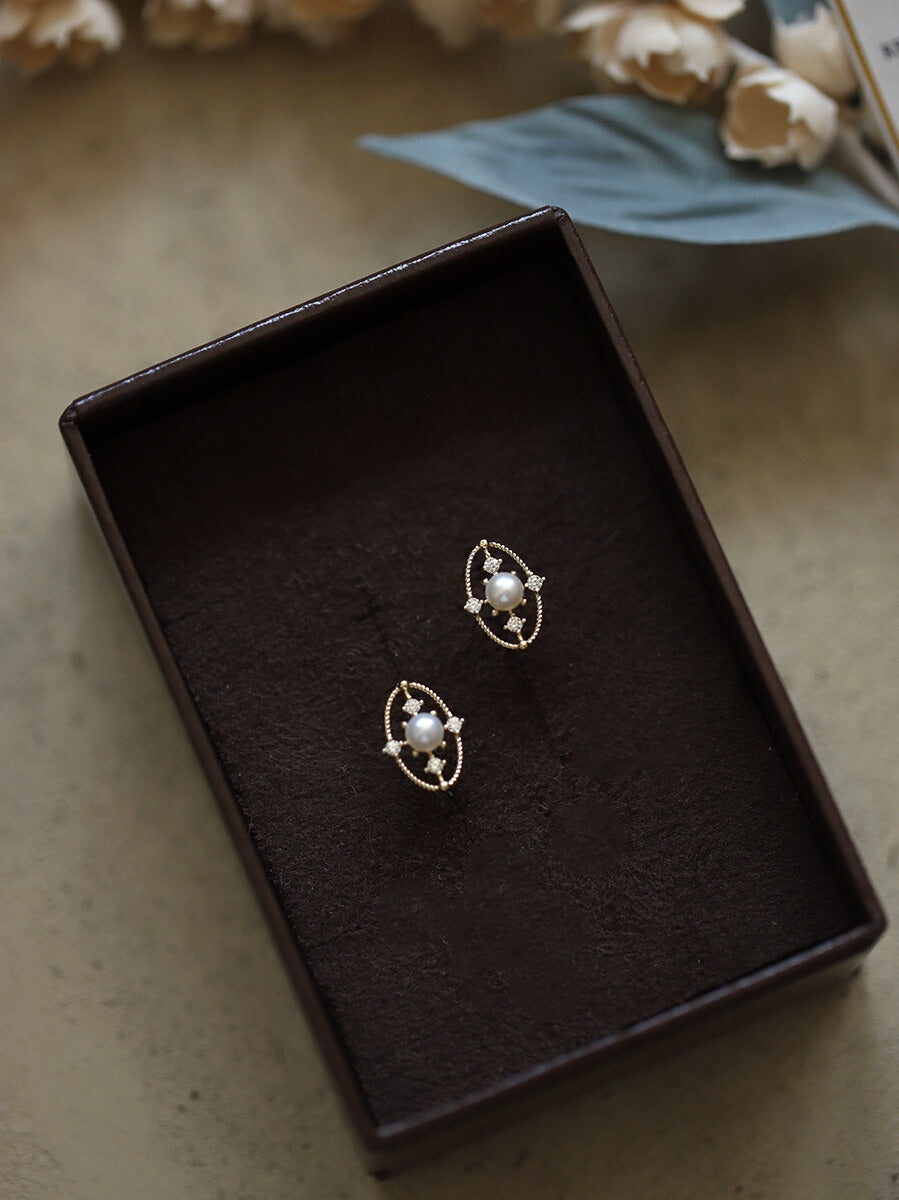 Pearl Mosaic Stud Earrings