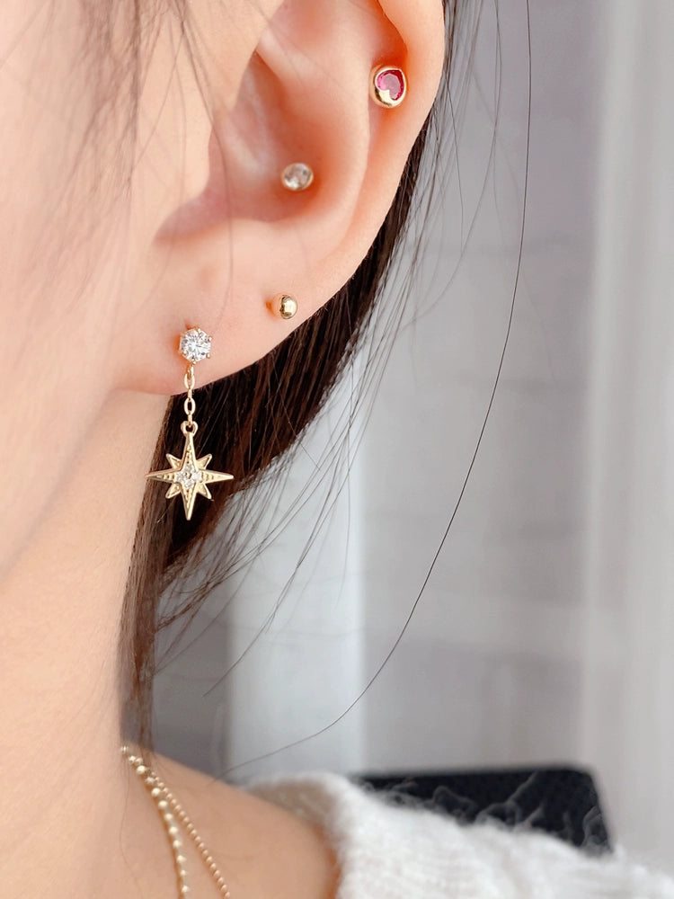 Hanging Beaded Grand Star Stud Earrings