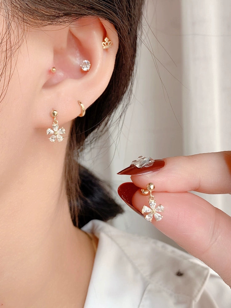 Daisy Drop Stud Earrings