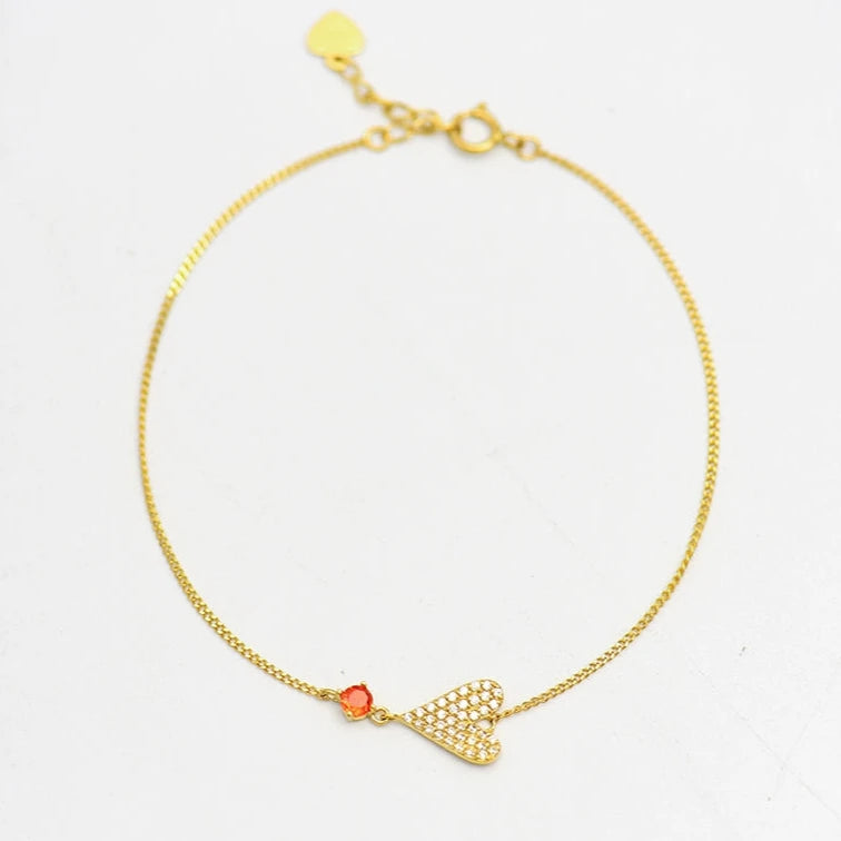 Studded Arc Heart Bracelet