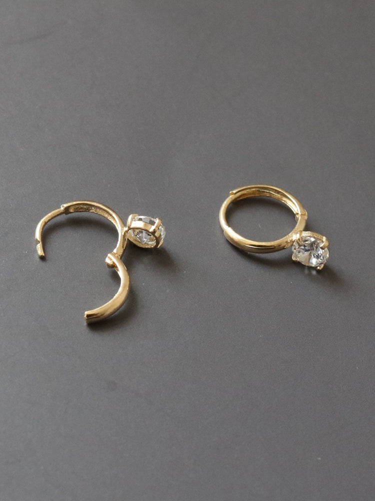 Moissanite Solitaire Huggie Hoops