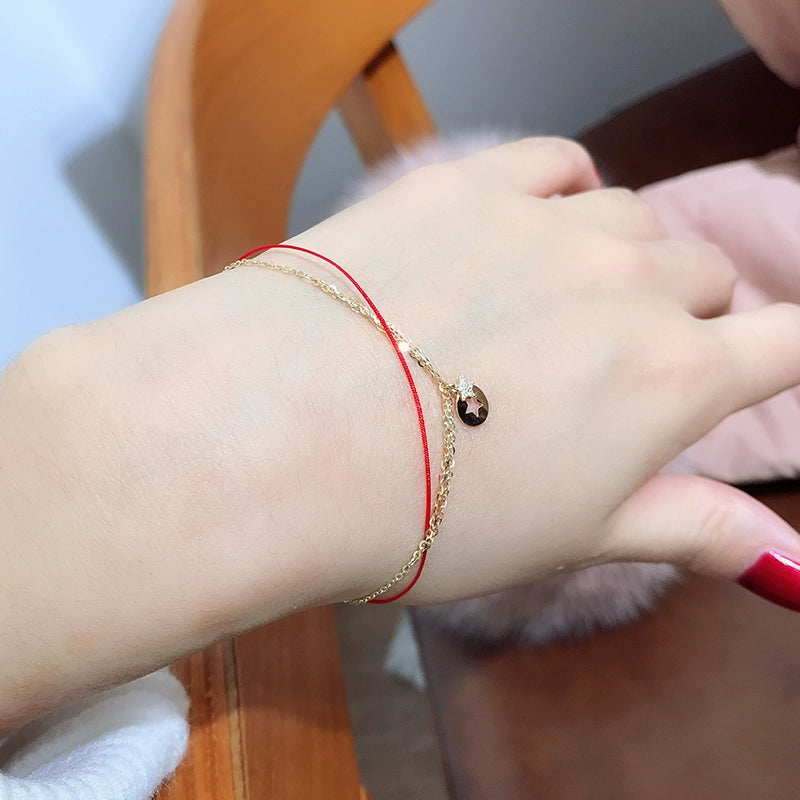 Chain & Red Rope Superstar Bracelet