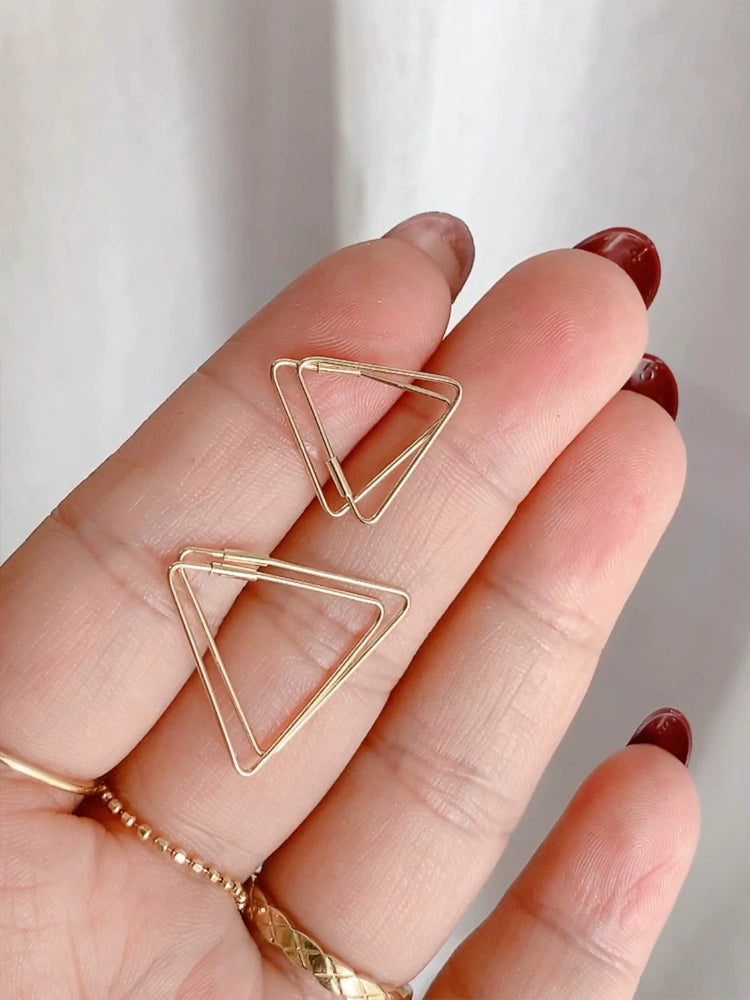 Fine Triangle Hoop Earrings